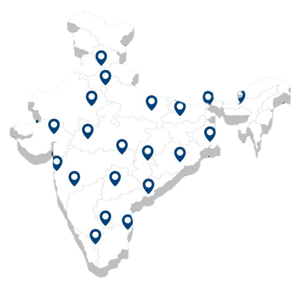 Map of India showing our delivery coverage